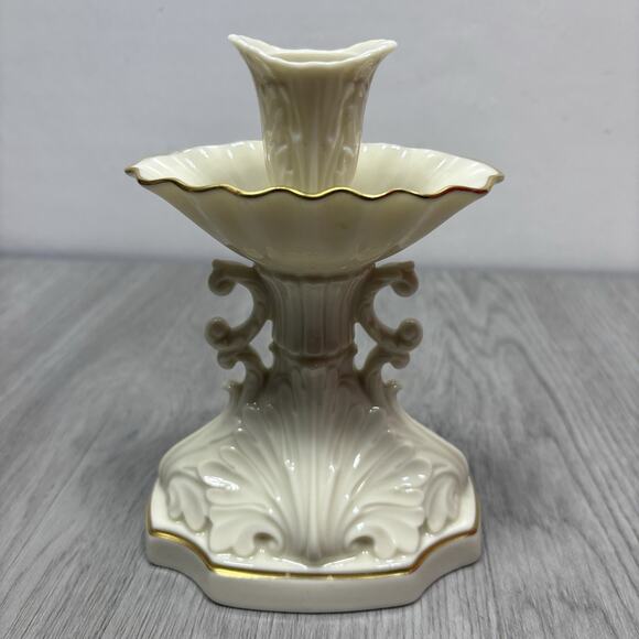 Lenox Millennium Collection Candlestick Holder 24k Gold Trim \Made in USA - Picture 1 of 6